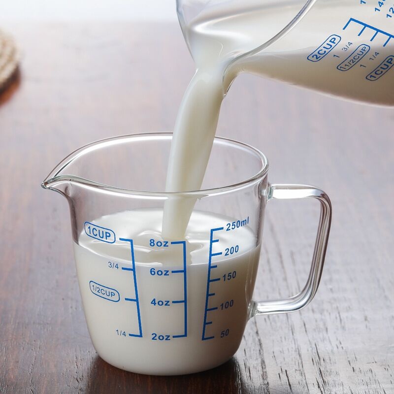 glass milk coffee measurement cup