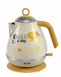 hot selling 1.7L stainless steel electric kettle with wooden coating