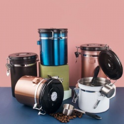 stainless steel  coffee bean canister