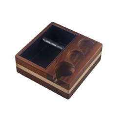wooden coffee tamper tool holder/station