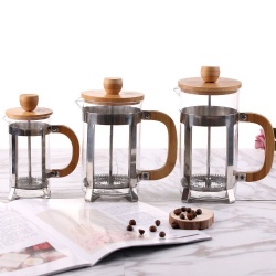 GLASS french press with bamboo lid