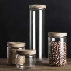 Coffee bean glass storage pot