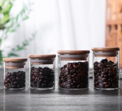 Coffee bean glass storage pot