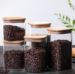 Coffee bean glass storage pot