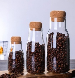 Coffee bean glass storage pot